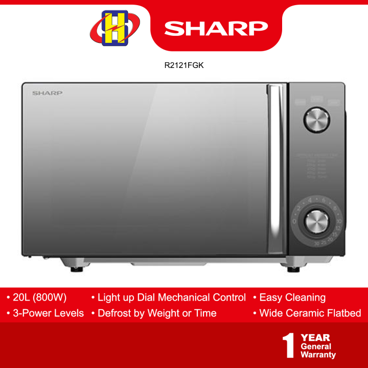 Sharp Microwave Oven (20L/800W) 3Power Level Wide Ceramic Flatbed