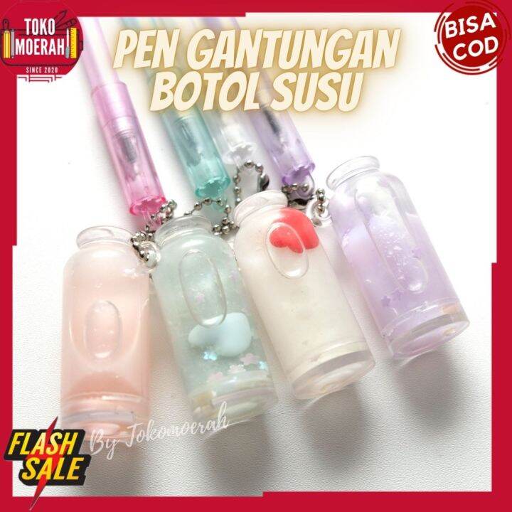 COD PULPEN PEN BOLPEN GEL BENTUK BOTOL SUSU GELAS LUCU IMUT TINTA HITAM