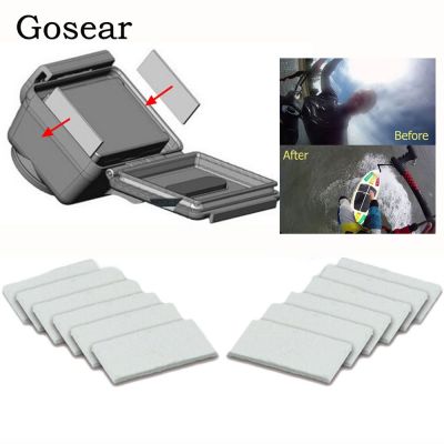 Gosear แผ่นป้องกันการเกิดฝ้า12ชิ้น/เซ็ตสำหรับ Go Pro Gopro Hero 5 4 3 3 2 Sj4000 Xiaomi Yi 2 4 K 4 K 4 K 4 K เซสชั่นป้องกันหมอก
