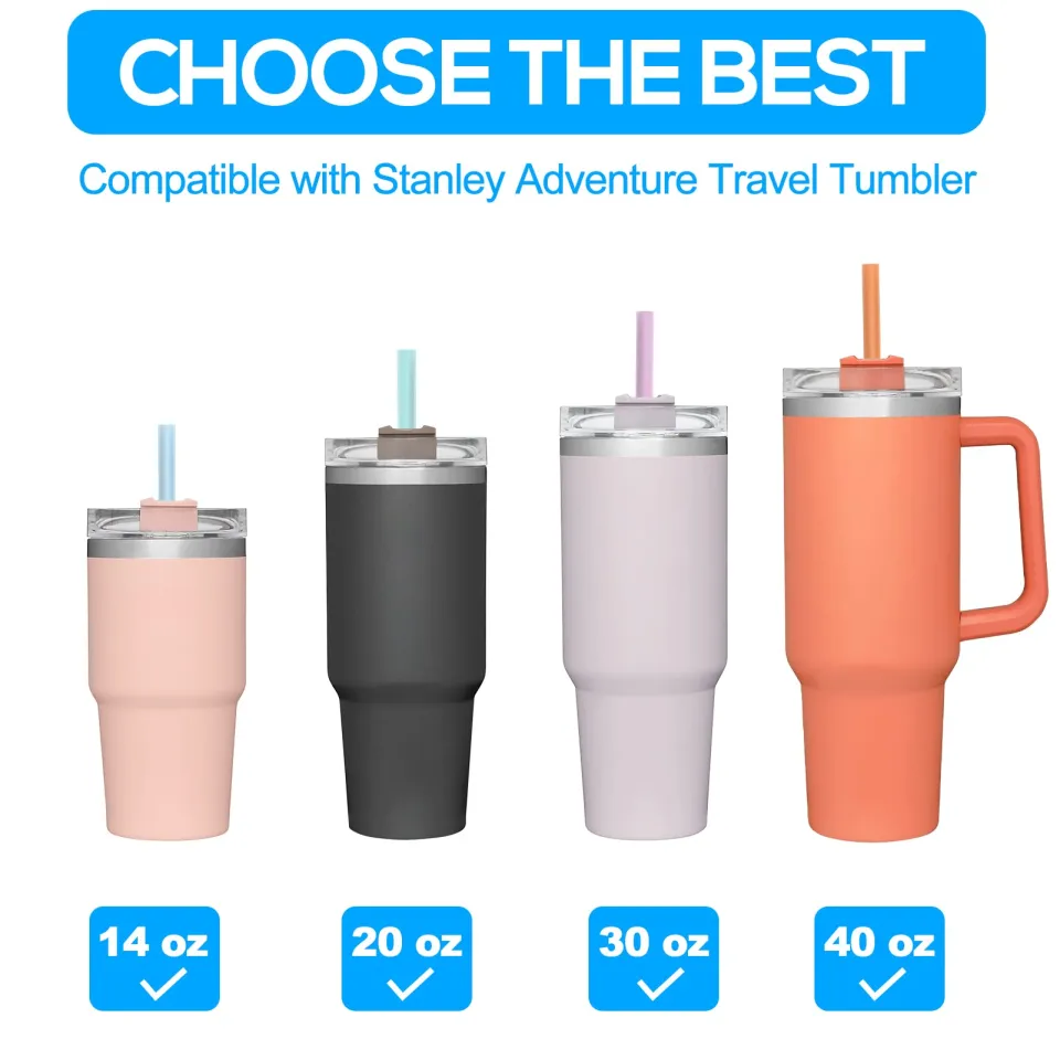 4 PCS Stainless Steel Replacement Straws for Stanley 40oz Cup, Reusable  Straws Compatible with Stanley Adventure Quencher Travel Tumbler, Durable  Cup