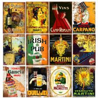 Martini Irish Pub Tin Sign Italian Beer Wine Poster Rust Shabby Metal Plates Bar Kitchen Home Wall Decor Vintage Man Cave Signs