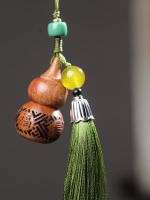 gem carved blessing and longevity hollow gourd tassel pendant solid carving craftsmanship Fulu mobile phone hot style