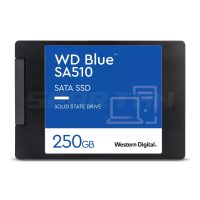 WD BLUE 250GB SSD SATA3 2.5" SATA 3(6GB/S)- R 555MB/S, W 440MB/S (WDSSD250GB-SATA-3D-5YEAR-SA510)