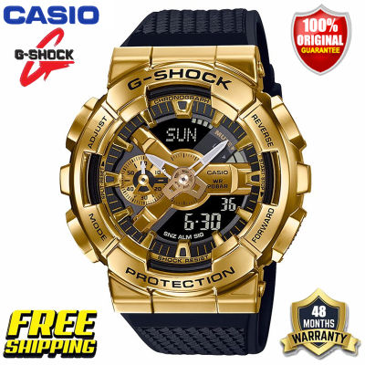 ต้นฉบับ G-Shock GM110 ผู้ชายกีฬานาฬิกาคู่แสดงเวลา 200 เมตรกันน้ำกันกระแทกเวลาโลก LED แสงอัตโนมัติรับประกัน 4 ปี GM-110G-1A9 (100% ใหม่แท้)