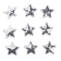 10pcs Sequined Silver Star Patches For Jeans School Bag Shoes Hats Coats Decoration DIY Garments Appliques Sewing Clothes Badge  Furniture Protectors