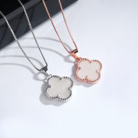 Sinboia สร้อยคอหยกธรรมชาติ Lucky Charm Emerald Clover จี้สร้อยคอผู้หญิง S925 Silver Chain