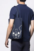 ESP กระเป๋าผ้าแคนวาสลายเฟรนช์ชี่ ผู้ชาย สีกรมท่า | Frenchie Canvas Tote Bag | 3863