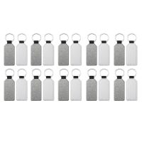 20Pack Sublimation Blanks Keychain Glitter PU Leather Keychain Heat Transfer Keyring Sublimation Blank Rectangle