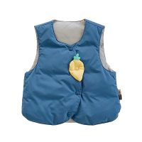 （Good baby store） New Autumn Winter Thicken Children Vest Cute Carrot Decor Baby Girls Boys Waistcoat 2 6Y Quality Warm Sleeveless Kids Outerwear