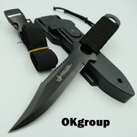 FX002- BLACK and SILVER Outdoor knife Diving knife Survival knife tactical knife มีดพกพา มีดทหาร มีดเดินป่า มีดดำน้ำ มีดใบตาย มีดแคมป์ปิ้ง มีดเลื่อย มีดสั้น มีดดาบ ยาว21.00cm