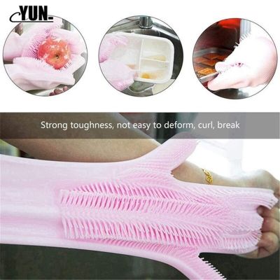new Cleaning Gloves Magic Silicone Scrubber Rubber Dusting| Dish Washing|Pet Care Grooming Bathroom Car|Insulated Kitchen 9D Safety Gloves