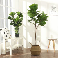 122ซม. 65ซม. ประดิษฐ์ Ficus Tree สาขา Tropical พืชปลอม Banyan Tree Real Touch ใบสำหรับงานแต่งงานหน้าแรก Office Decor