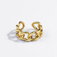 VENTFILLE Silver Gold Color Rings Irregular Geometric Chain Open Ring Party Gifts Accessories