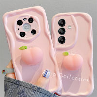 Phone Case เคส Samsung Galaxy A05s A05 M34 S23 FE 5G เคสโทรศัพท์มาการองง่ายพร้อมขาตั้งลูกพีชแบบนิ่มปกป้องเลนส์ฝาครอบหลังซิลิโคนกันกระแทก2023