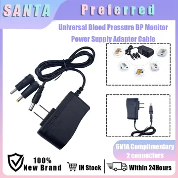 6V 1A AC/DC Power Supply 240V US Mains Adapter Plug Charger for Blood Pressure Monitor Models 5.5*2.5mm/3.5*1.35mm, Black