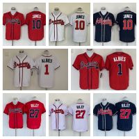 ☬◐ Braves jersey Warriors baseball uniform No. 1 ALBIES 27 RILEY JONES embroidery baseball uniform