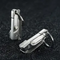 316L Stainless Steel Car Key Chain Belt Waist Hanging Simple High Quality Men KeyChain Buckle Key Ring Holder Fathers Day Gift