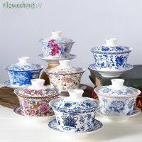 【hot】♛◊™  Extra Large 300ml Gaiwan and Tureen Teaware Overglaze Cup Kung Fu Set