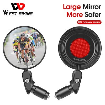 กระจกมองหลังจักรยาน ° ตะวันตกที่มีแว่นตาสำหรับปั่นจักรยานสะท้อนแสงสำหรับจักรยานเสือภูเขาอุปกรณ์จักรยานเสือภูเขาแบบ HD ระยะกว้าง360