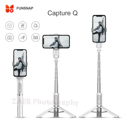 FUNSNAP Capture Q ไม้เซลฟี่สำหรับ Ios Android สมาร์ทโฟนแท่นยึดกล้องด้ามจับขยายแบบพกพาขาตั้งกล้องบลูทูธสำหรับเดินทาง
