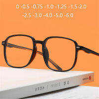 Rice Nail TR90 Square Myopia Spectacles Prescription Eyeglasses Women Men Minus Lens Computer Goggle 0 -0.5 -0.75 -1.0 To -6.0