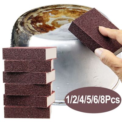 1/2/4/Pcs Sponge Eraser Carborundum Removing Rust Cleaning Descaling Rub for Cooktop Pot