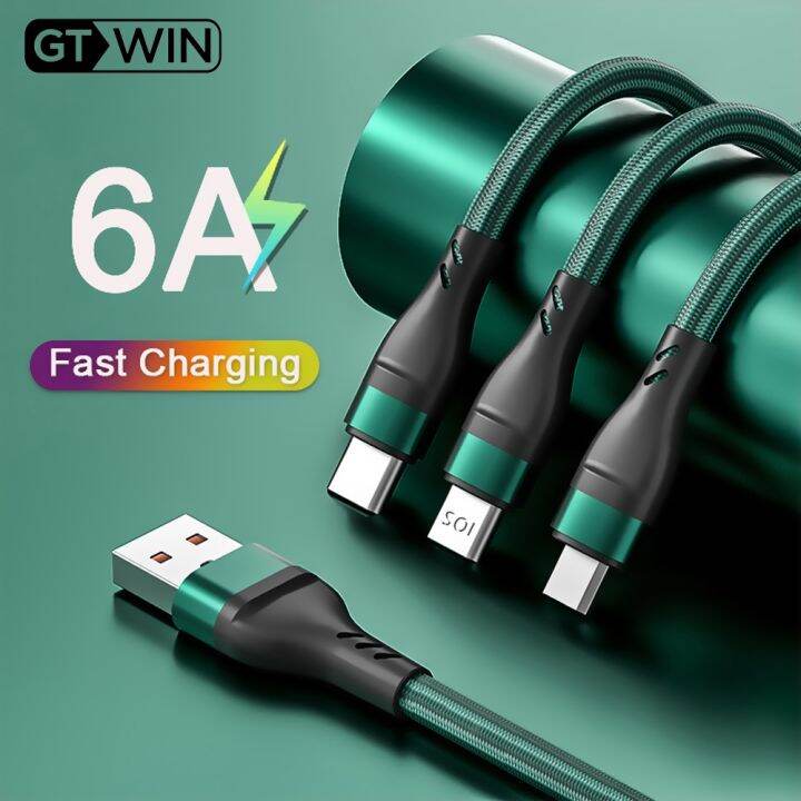 6a-100w-สายชาร์จแบบซุปเปอร์ชาร์จ-usb-ชนิด-c-3-in-1ไมโคร-usb-usb-type-c-สายสำหรับ-iphone-14-13-samsung-xiaomi-huawei-สายชาร์จเร็ว