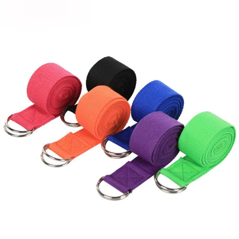 Yoga Strap Adjustable D-Ring Buckle Durable Polyester Cotton