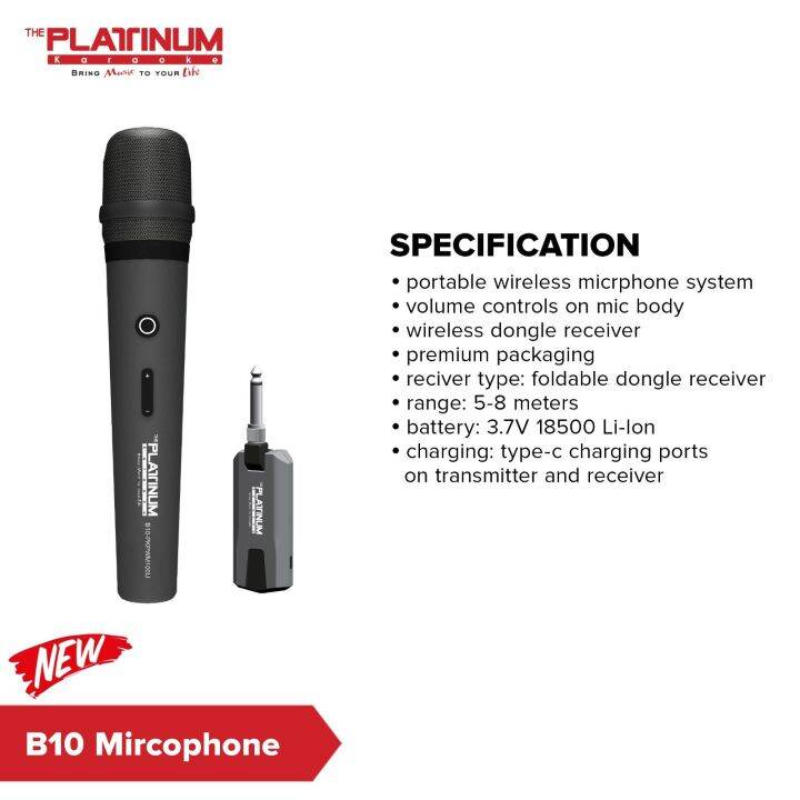Platinum Karaoke B10 Portable Wireless Microphone Lazada PH