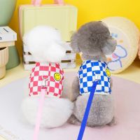 Pet Vest Spring Summer Puppy Fashion Plaid Harness Small Dog Cute Cartoon Cardigan Cat Sweet Designer Clothes Chihuahua Maltese Clothing Shoes Accesso