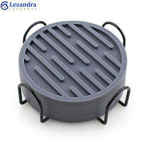 Lezandra ที่รองแก้วเครื่องดื่มจานรองแก้วซิลิโคนนุ่ม6ชิ้น/เซ็ต,พร้อมของขวัญที่ใส่สำหรับงานปาร์ตี้ขึ้นบ้านใหม่