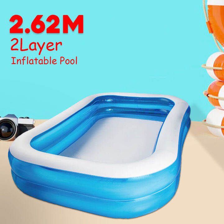 The Home Inflatable Rectangular Swimming Pool For Kids and Family Size ...