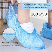 100pcs Plastic Disposable Shoe Disposable Plastic Shoe Covers  Cleaning Overshoes  Waterproof Protective Shoe Cover Rain Boots