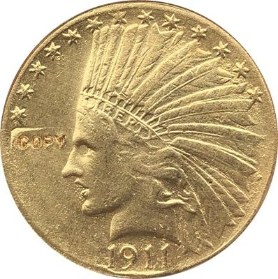 เหรียญนกอินทรีชุบทอง24-10 $ ทองคำอินเดีย1911เหรียญ Gratis Ongkir