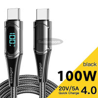 สายชาร์จทนทานอุปกรณ์เสริมโทรศัพท์100W/5A Digital Display Data Cable Data Sync PD Fast Charging Wire สายชาร์จโทรศัพท์ Type C ถึง USB C Cable Dual Type C สายชาร์จ