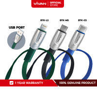 VIVAN รุ่น BTK-MS/CS/LS (Micro/Type-C/iOS) สายชาร์จ Fast Charge Cable สายชาร์จมือถือ ชาร์จไว ชาร์จเร็ว 2.4/3A  สำหรับมือถือ Smart Phone ทุกรุ่น 100cm ประกัน 1 ปี