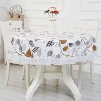 [COD] Thickened round tablecloth environmental protection plus velvet plastic large waterproof and oil-proof wash-free