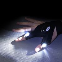 [Timmo House] ตกปลากลางแจ้ง Magic Strap Fingerless ถุงมือไฟฉาย LED ฝาครอบไฟฉาย Survival Camping เดินป่าขี่จักรยานกู้ภัยเครื่องมือถุงมือ