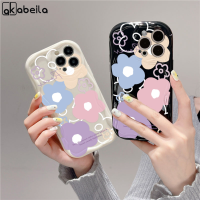 AKABEILA เคสโทรศัพท์ดีไซน์ลายคลื่นดอกไม้หลากสีครีมสำหรับ IPhone 14 13 12 11 Pro Max 6 7 8 Plus X XR XS Max SE 2020แฟชั่นคลุมทั้งหมดกันกระแทกเคสใส่โทรศัพท์คู่