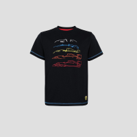 FERRARI เฟอร์รารี่ เสื้อยืดแขนสั้น รุ่น BOY F1 SKETCH T-SHIRT BLK