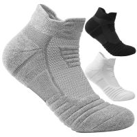 ♝✲  Mens 3 pairs Sports Towel Thick Basketball Sock Ankle Terry Winter Warm Solid Color Men Large Size Cotton Short Socks 44464749