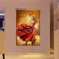 Barocco Hand Painted Spain Dancer Figures Oil Painting Modern Home Wall Art Decoration