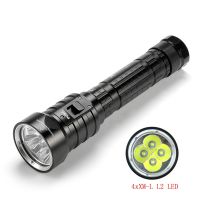 Torch Light DX4S ไฟฉาย LED IPX8กันน้ำ4xXM-L L2 3โหมด4500 Lumens 26650เรือดำน้ำดำน้ำดำน้ำโคมไฟ Camping Hiking Flashlight