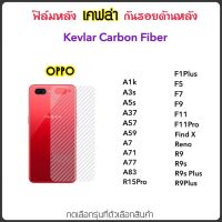 ฟิล์มหลัง เคฟล่า Kevlar สำหรับ OPPO A1K A3S A5S A37 A57 A59 A7 A71 A77 A83 F1Plus F5 F7 F9 F11 F11Pro Find-X Reno R9S R9Plus R9+ R9SPlus R15Pro กันรอยใส 3D Carbon Fiber