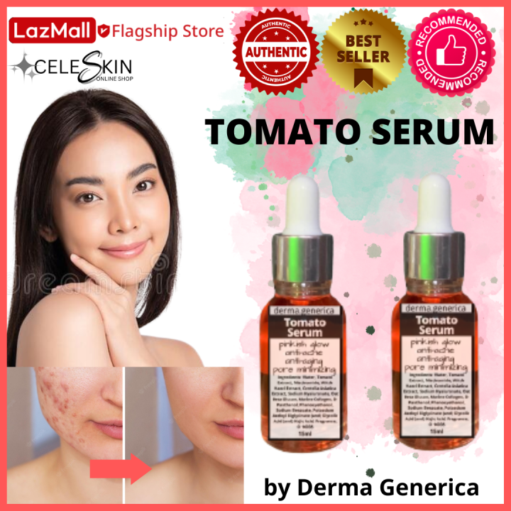 🔥 Tomato serum by derma generica for face glass skin effect , whitening