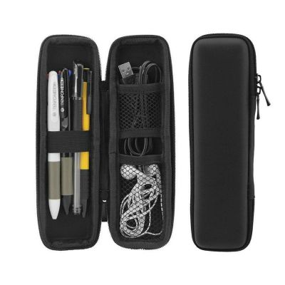 【lz】❃  Caixa de armazenamento portátil multifuncional preta EVA Hard Shell estojo protetor recipiente para fone de ouvido Stylus Pen lápis