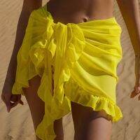 【CC】♣  Mesh Ruffle Skirts Swimwear Cover Up Beachwear Sarong Wrap Scarf Shipping