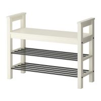 HEMNES เฮมเนส ชั้นวางรองเท้า พร้อมที่นั่ง 85x32 ซม.