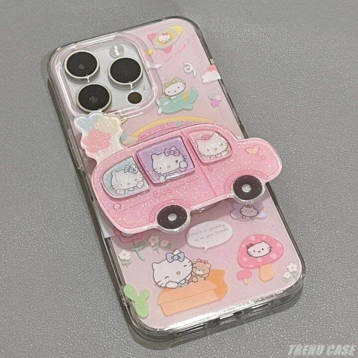 เคสโทรศัพท์มือถืออะคริลิค-แบบนิ่ม-ลายการ์ตูนคิตตี้-กันกระแทก-สําหรับ-iphone-14-13-12