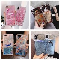 [ข้อเสนอพิเศษ] Romwe  เคสน้ำเหลวสำหรับ iPhone 14 13 12 Pro Max 12 Mini Dolphin Whale Fish Floral Flamigo Quicksand Glitter Star Soft Cover